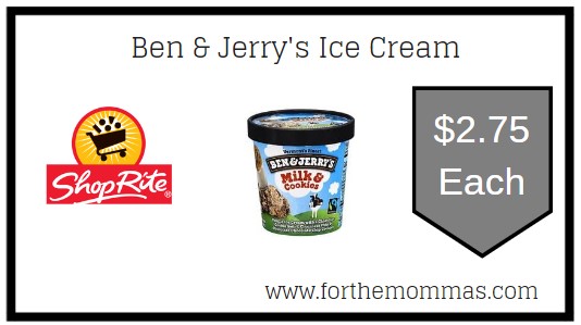 Digital Coupon Offer On Ben Jerry S Ice Cream At Shoprite