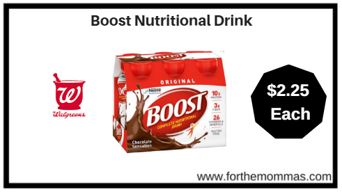 Walgreens: Boost Nutritional Drinks ONLY $2.25 each Starting 1/21
