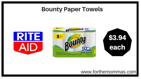 Rite Aid: Bounty Paper Towels ONLY $3.94 Each Starting 1/14