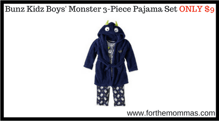 Bunz Kidz Boys' Monster 3-Piece Pajama Set