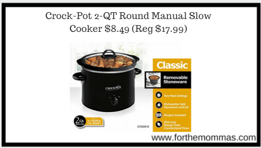 Crock-Pot 2-QT Round Manual Slow Cooker ONLY $8.49