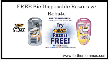 FREE Bic Disposable Razors w/ Rebate