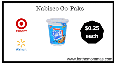 Target and Walmart: Nabisco Go-Paks ONLY $0.25 No Coupons Necessary!!