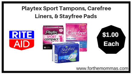 Rite Aid: Playtex Sport Tampons, Carefree Liners, & Stayfree Pads ONLY $1 each Starting 1/28