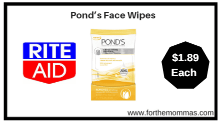Rite Aid: Pond’s Face Wipes $1.89