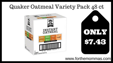 Quaker Oatmeal Variety Pack 48 ct