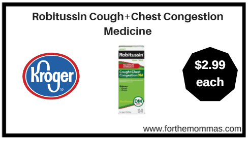 Kroger: Robitussin Cough+Chest Congestion Medicine ONLY $2.99