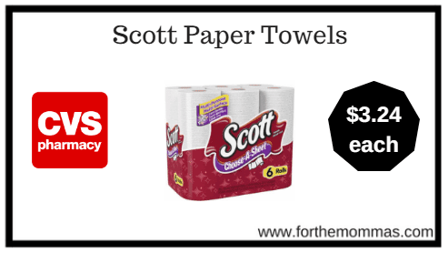CVS: Scott Paper Towels 6 Ct ONLY $3.24 each starting 1/7