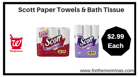 Walgreens: Scott Paper Towels & Bath Tissue ONLY $2.99 Starting 1/28
