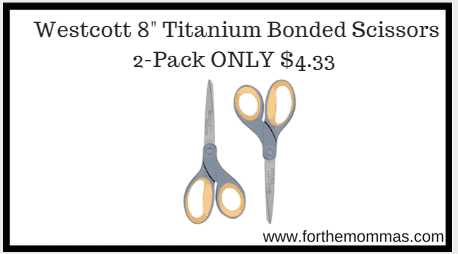 Westcott 8" Titanium Bonded Scissors 2-Pack ONLY $4.33