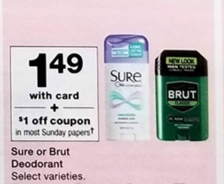 Walgreens Sure & Brut Deodorant ONLY 0.49 Starting 3/4