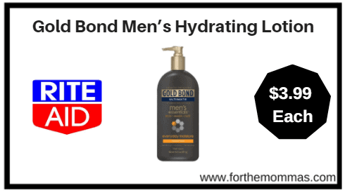 Rite Aid: Gold Bond Men’s Hydrating Lotion $3.99
