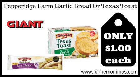 Pepperidge Farm Garlic Bread Or Texas Toast