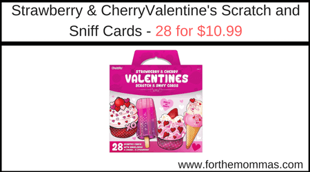 Strawberry & Cherry Valentine's Scratch and Sniff Cards 