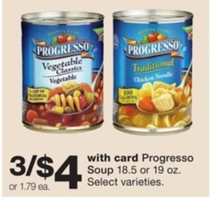 Walgreens: Progresso Soup ONLY $1 each starting 3/25