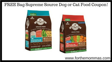 FREE Bag Supreme Source Dog or Cat Food Coupon