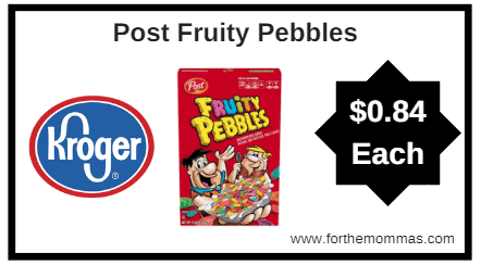 Kroger Mega Sale: Post Fruity Pebbles ONLY $0.84 (Reg $3.99)