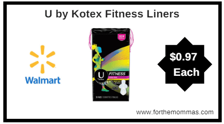 Walmart: U by Kotex Fitness Liners $0.97