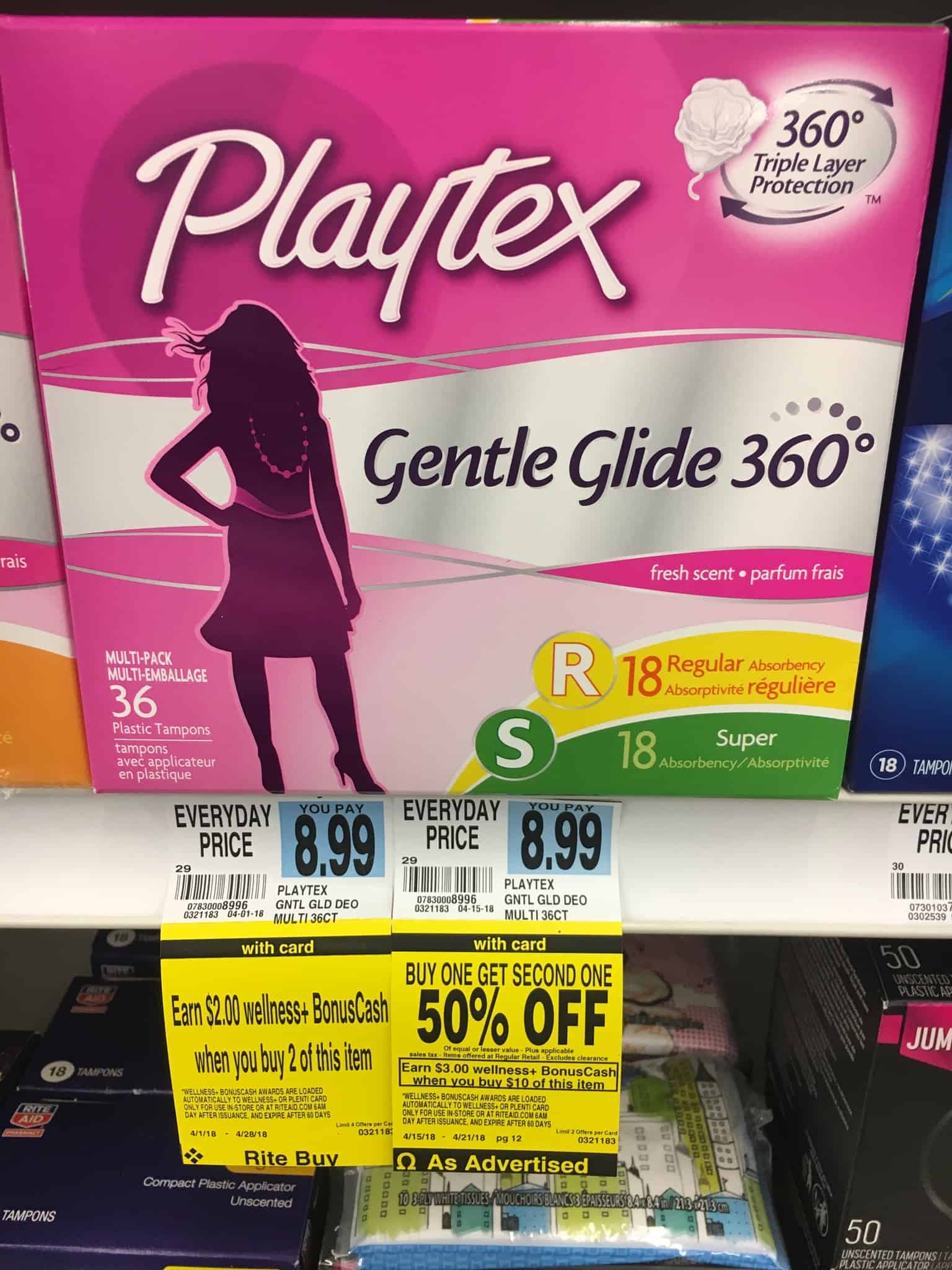 Rite Aid: Playtex Gentle Glide Tampons 36 Count ONLY $2.25 each through 4/21
