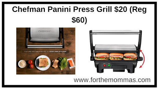 Amazon.com: Chefman Panini Press Grill $20 (Reg $60)