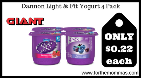 Dannon Light & Fit Yogurt 4 Pack