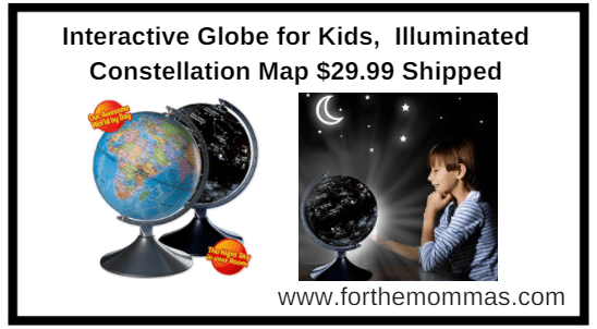 Amazon.com: Interactive Globe for Kids, Illuminated Constellation Map $29.99 Shipped