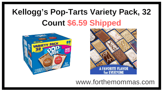 Kellogg’s Pop-Tarts Frosted Toaster Pastries Variety Pack, 32 Count $6.59 Shipped