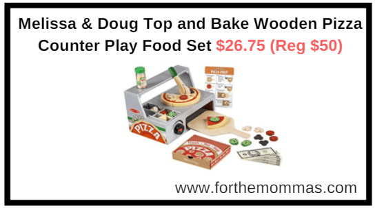 Melissa & Doug Top and Bake Wooden Pizza Counter Play Food Set $26.75 (Reg $50)