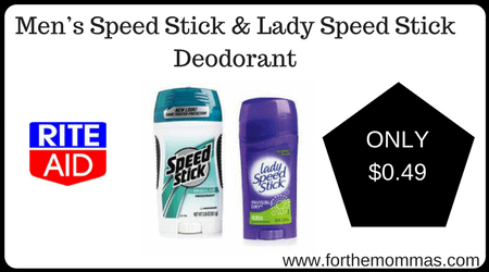 Rite Aid: Speed Stick & Lady Speed Stick Deodorant ONLY $0.49 Starting 2/23