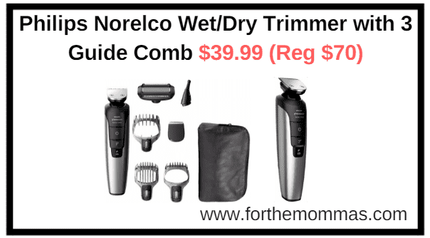 Best Buy: Philips Norelco Wet/Dry Trimmer with 3 Guide Comb $39.99 (Reg $70)