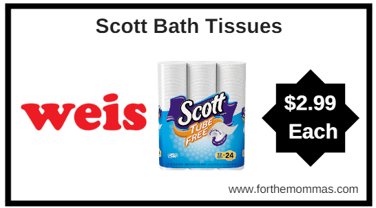 Weis: Scott Bath Tissues $2.99 Starting 4/12
