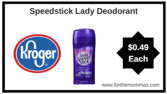 Kroger Mega Sale: Speedstick Lady Deodorant ONLY $0.49 Each (Reg $2.19)
