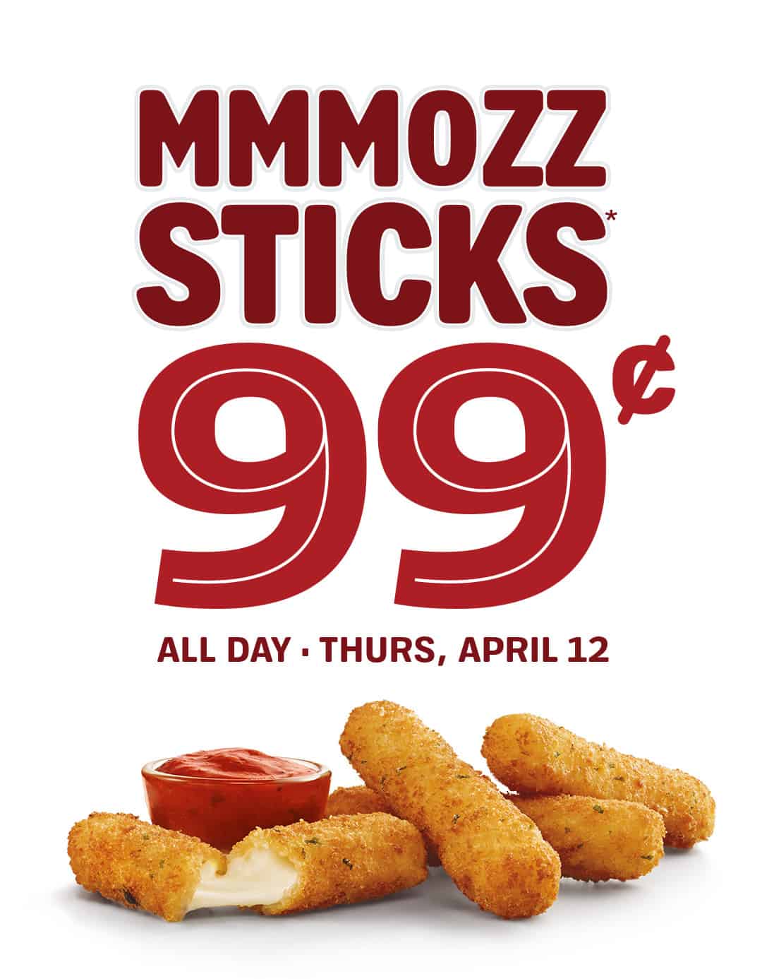 Sonic: 4-Piece Mozzarella Sticks – Only $.99 {April 12}