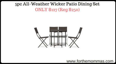 5pc All-Weather Wicker Patio Dining Set 