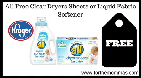 All Free Clear Dryers Sheets or Liquid Fabric Softener