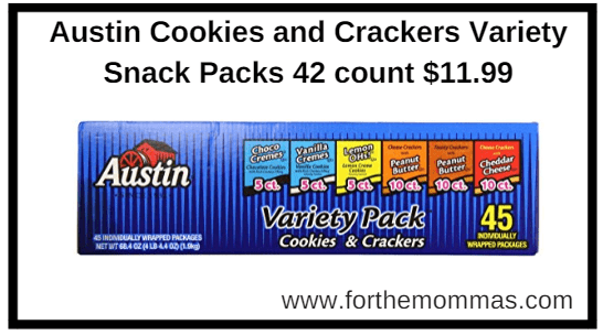Amazon.com: Austin Cookies and Crackers Variety Snack Packs 45 count $11.99