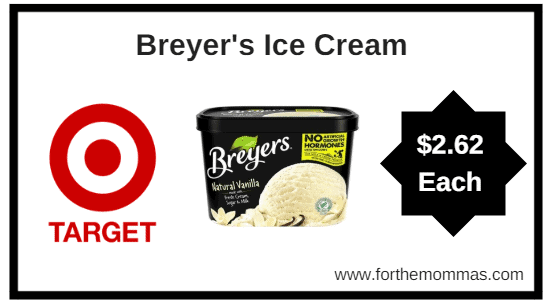 Target: Breyer's Ice Cream $2.62 Thru 5/20