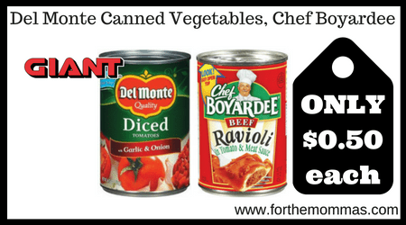 Del Monte Canned Vegetables, Chef Boyardee