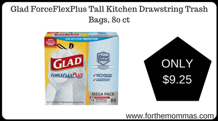 Glad ForceFlexPlus Tall Kitchen Drawstring Trash Bags, 80 ct