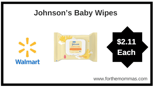 Walmart: Johnson’s Baby Wipes $2.11