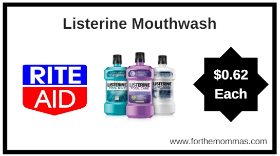 Rite Aid: Listerine Mouthwash ONLY $0.62 Each Starting 5/27