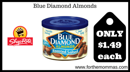 ShopRite: Blue Diamond Almonds JUST $1.49 Each Thru 12/1!