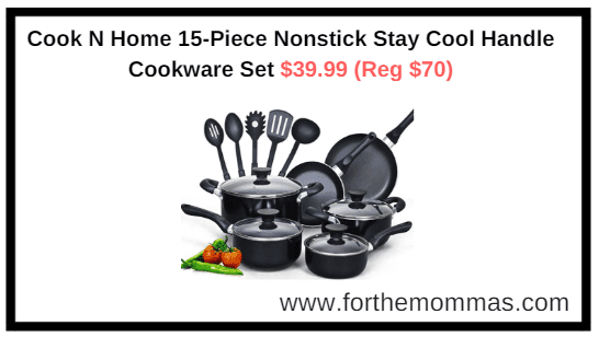 Cook N Home 15-Piece Nonstick Stay Cool Handle Cookware Set $39.99 (Reg $70)