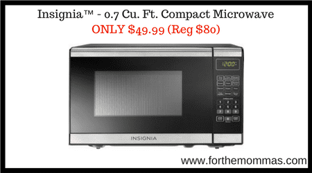 Insignia™ – 0.7 Cu. Ft. Compact Microwave ONLY $49.99 Shipped (Reg $80)