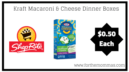 ShopRite: Kraft Macaroni & Cheese Dinner Boxes ONLY $0.50 Each Starting 7/1!