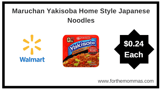 Walmart: Maruchan Yakisoba Home Style Japanese Noodles 4.0 oz $0.24