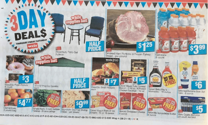 Weis 3-Day Sale: 06/21/18 -06/23/18 | Deals on Oscar Mayer, Banana Boat and More