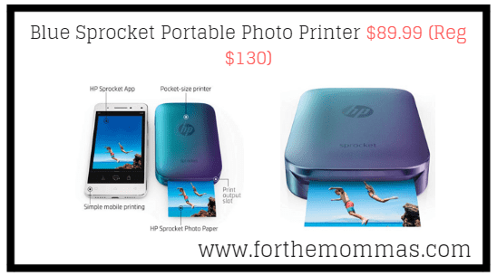Prime Deal: Blue Sprocket Portable Photo Printer $89.99 (Reg $130)
