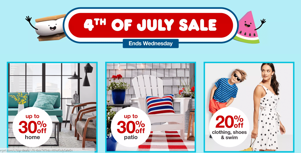 Target.com 4th of July Sale: Up to 30% off + Extra 15% off Select Items
