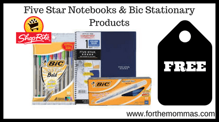 Five Star Notebooks & Bic Stationary Products